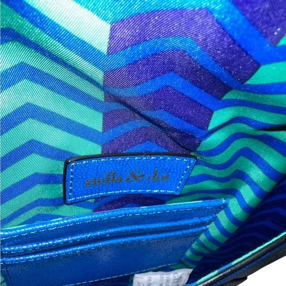 Stella And Dot Envelope Clutch Wristlet COBALT Blue with 3 Card Holders NWOT - Picture 4 of 10